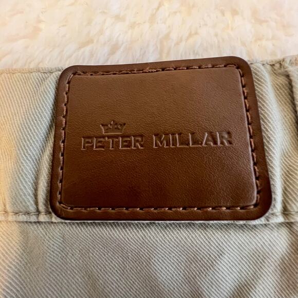 Peter Millar Men's Khaki Performance Five Pocket Straight Leg Pants Sz 38 Cream - Picture 5 of 13